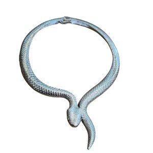 Silver Snake Necklace Choker Collar Style